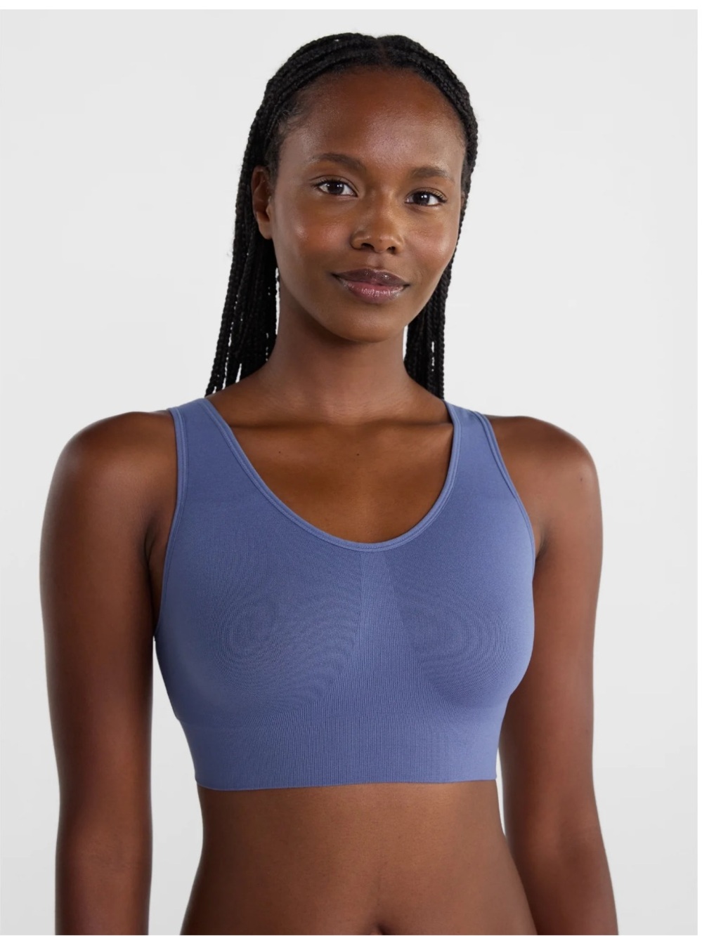 Joyspun Wirefree Pullover Comfort Bralette with Removable Padding BLUE Size L
